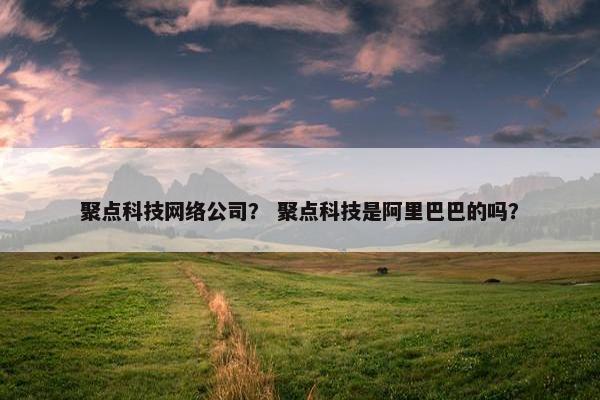 聚点科技网络公司？ 聚点科技是阿里巴巴的吗？