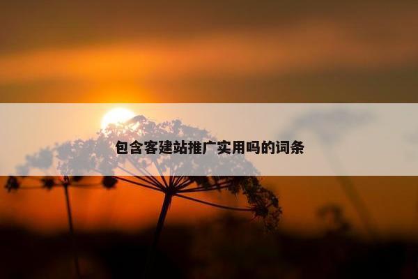 包含客建站推广实用吗的词条