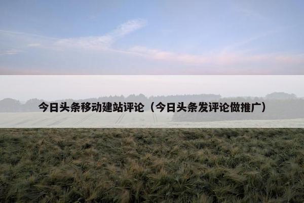 今日头条移动建站评论（今日头条发评论做推广）