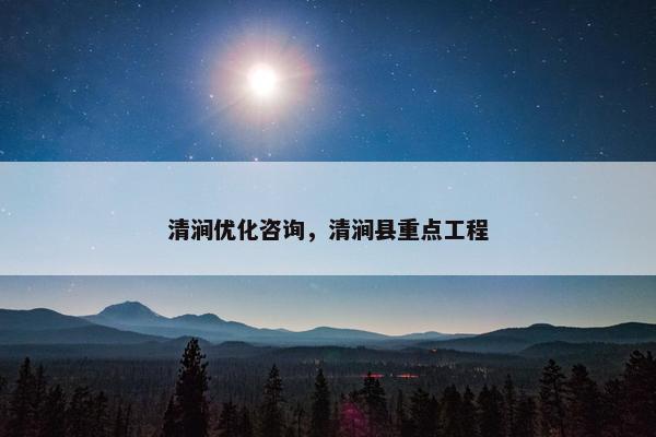 清涧优化咨询，清涧县重点工程