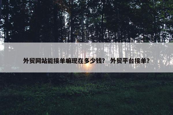 外贸网站能接单嘛现在多少钱？ 外贸平台接单？