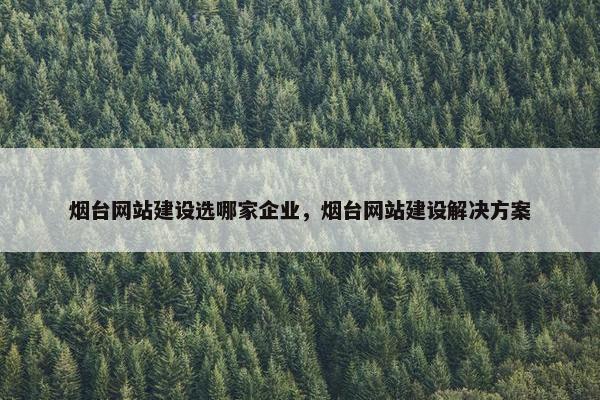 烟台网站建设选哪家企业，烟台网站建设解决方案