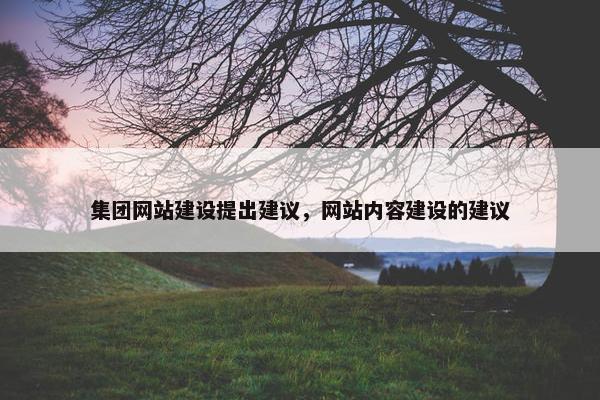 集团网站建设提出建议，网站内容建设的建议