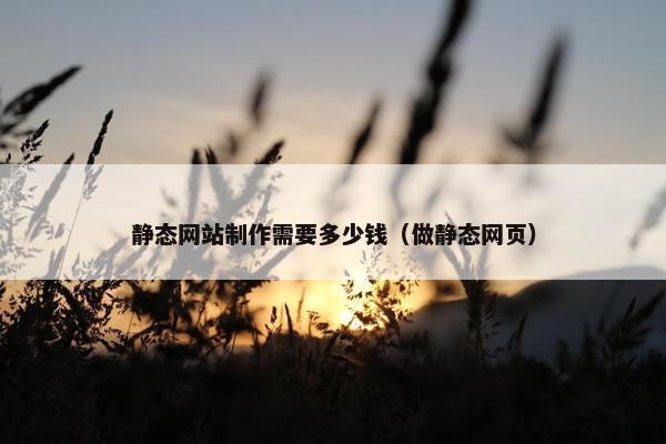 静态网站制作需要多少钱（做静态网页）