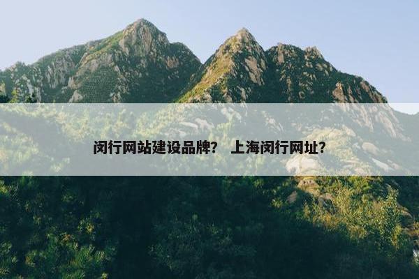 闵行网站建设品牌？ 上海闵行网址？