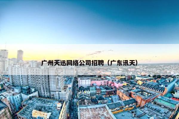 广州天迅网络公司招聘（广东讯天）