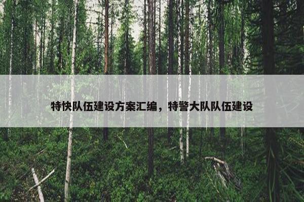 特快队伍建设方案汇编，特警大队队伍建设