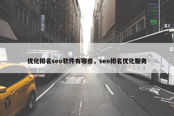优化排名seo软件有哪些，seo排名优化服务