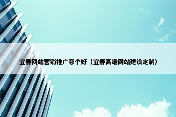 宜春网站营销推广哪个好（宜春高端网站建设定制）