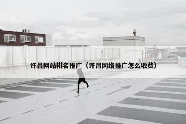 许昌网站排名推广（许昌网络推广怎么收费）