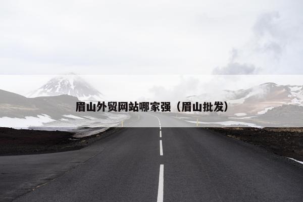 眉山外贸网站哪家强（眉山批发）