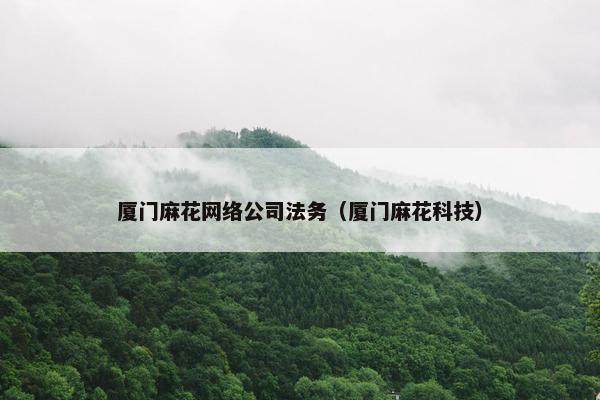 厦门麻花网络公司法务（厦门麻花科技）