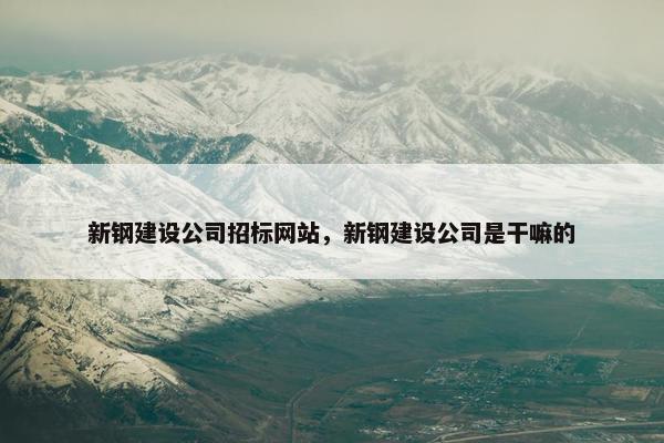 新钢建设公司招标网站，新钢建设公司是干嘛的