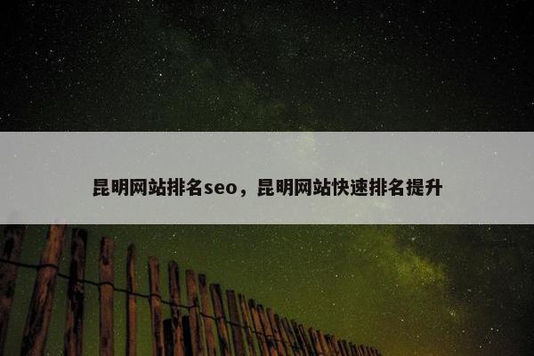 昆明网站排名seo，昆明网站快速排名提升
