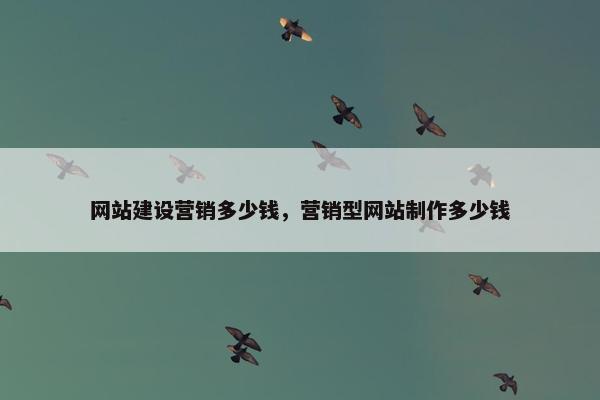 网站建设营销多少钱，营销型网站制作多少钱