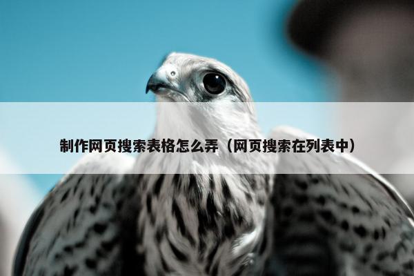 制作网页搜索表格怎么弄（网页搜索在列表中）
