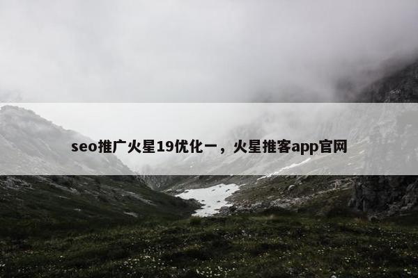 seo推广火星19优化一，火星推客app官网