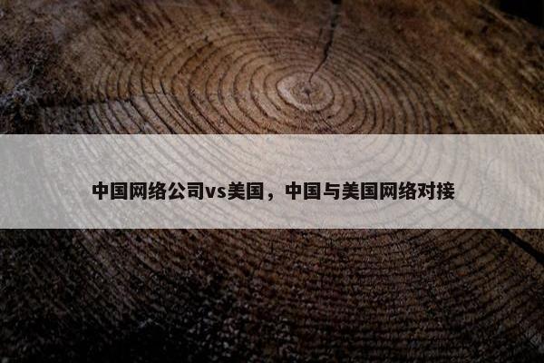 中国网络公司vs美国，中国与美国网络对接