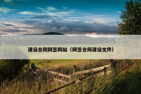 建设合同网签网站（网签合同建设文件）