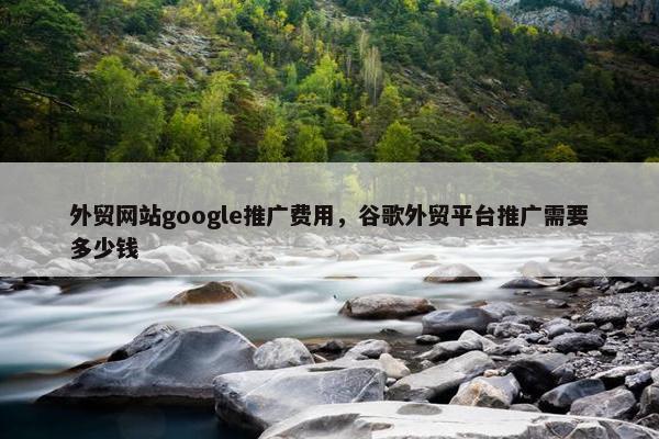 外贸网站google推广费用，谷歌外贸平台推广需要多少钱