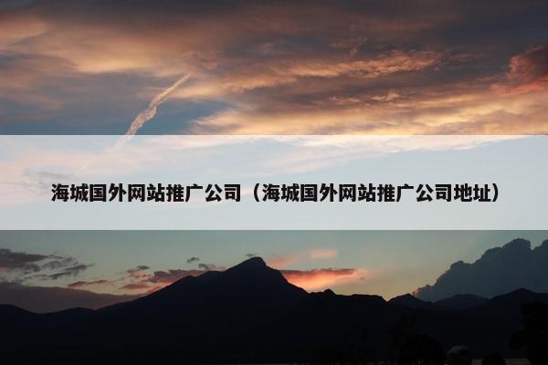 海城国外网站推广公司（海城国外网站推广公司地址）