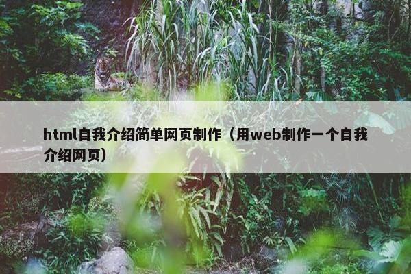 html自我介绍简单网页制作（用web制作一个自我介绍网页）