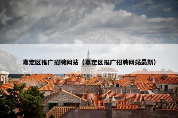 嘉定区推广招聘网站（嘉定区推广招聘网站最新）