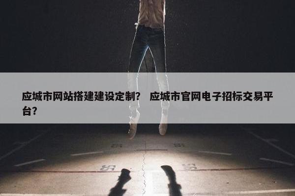 应城市网站搭建建设定制？ 应城市官网电子招标交易平台？