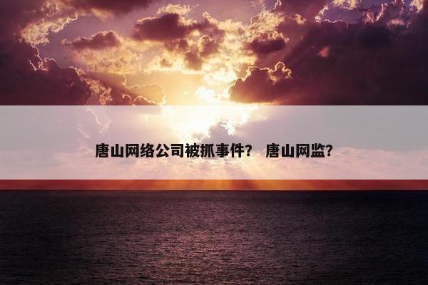 唐山网络公司被抓事件？ 唐山网监？