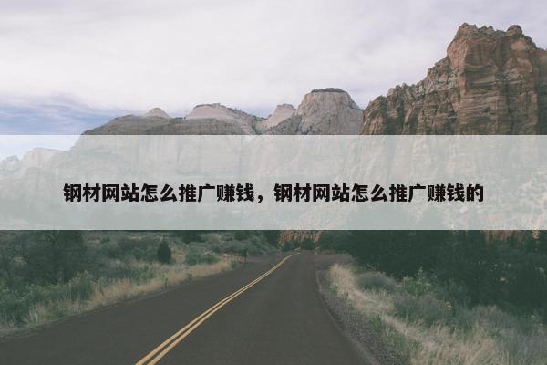 钢材网站怎么推广赚钱，钢材网站怎么推广赚钱的