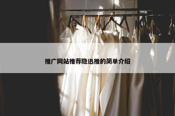 推广网站推荐隐迅推的简单介绍