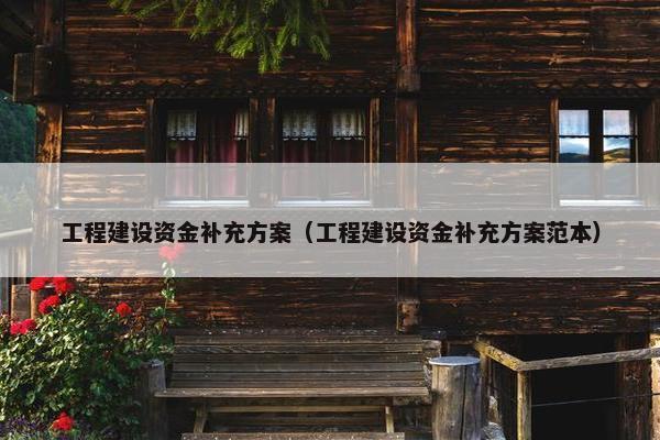 工程建设资金补充方案（工程建设资金补充方案范本）
