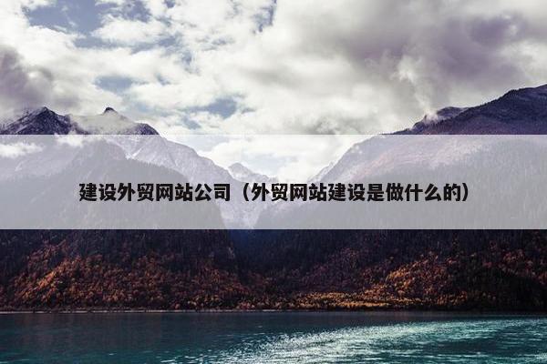 建设外贸网站公司（外贸网站建设是做什么的）