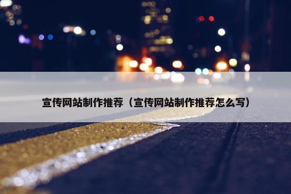 宣传网站制作推荐（宣传网站制作推荐怎么写）