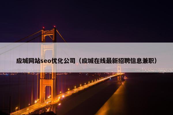 应城网站seo优化公司（应城在线最新招聘信息兼职）