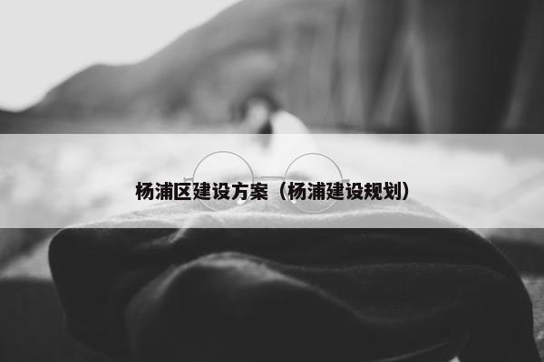 杨浦区建设方案（杨浦建设规划）
