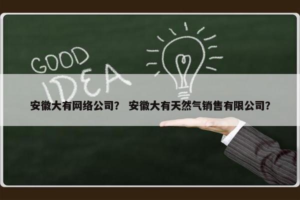 安徽大有网络公司？ 安徽大有天然气销售有限公司？