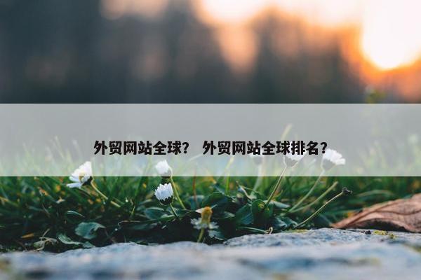 外贸网站全球？ 外贸网站全球排名？