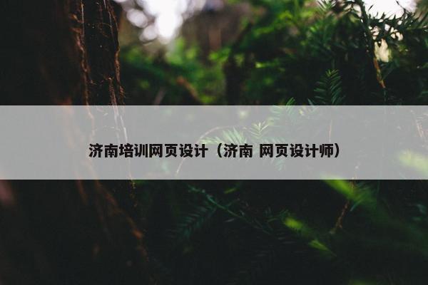 济南培训网页设计（济南 网页设计师）