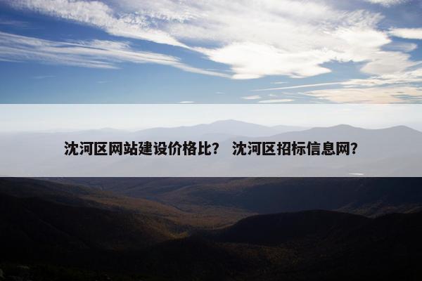 沈河区网站建设价格比？ 沈河区招标信息网？