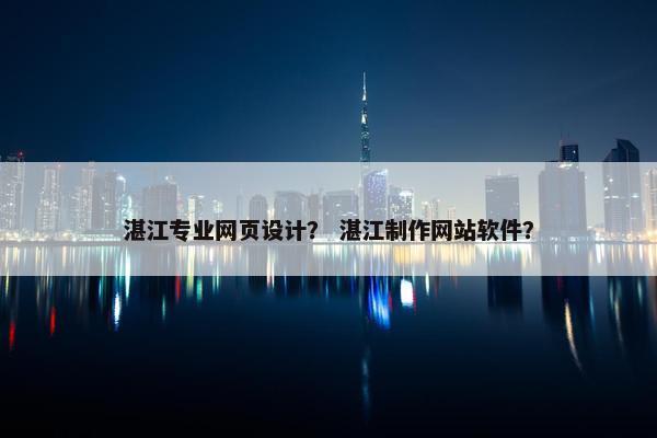 湛江专业网页设计？ 湛江制作网站软件？