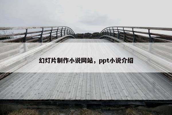 幻灯片制作小说网站，ppt小说介绍