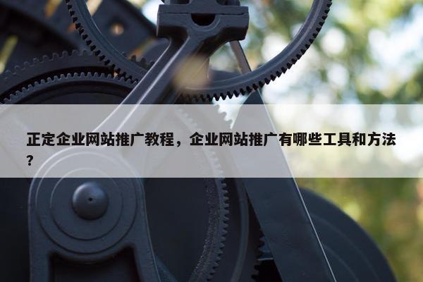 正定企业网站推广教程，企业网站推广有哪些工具和方法?