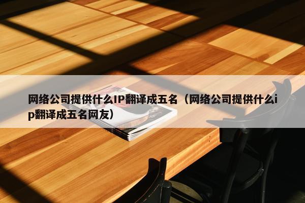 网络公司提供什么IP翻译成五名（网络公司提供什么ip翻译成五名网友）