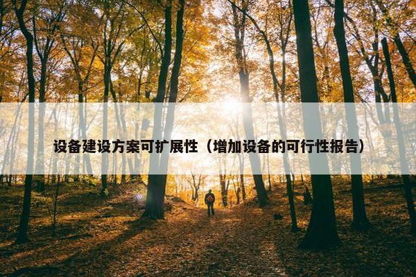 设备建设方案可扩展性（增加设备的可行性报告）