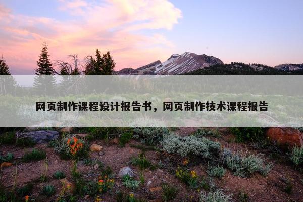 网页制作课程设计报告书，网页制作技术课程报告