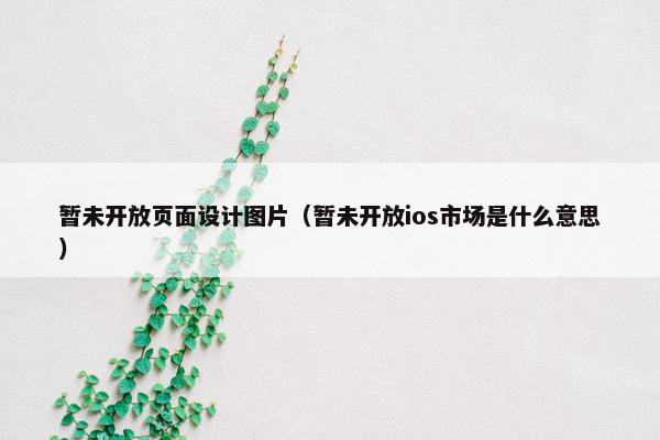 暂未开放页面设计图片（暂未开放ios市场是什么意思）
