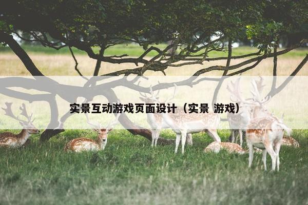 实景互动游戏页面设计（实景 游戏）