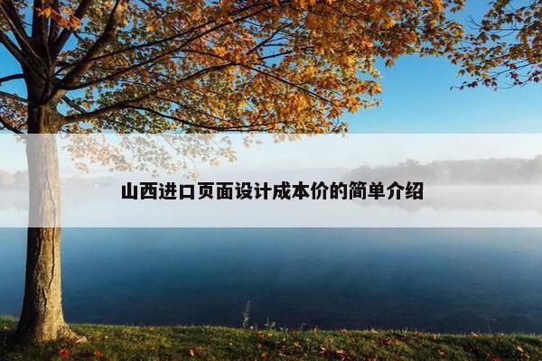 山西进口页面设计成本价的简单介绍