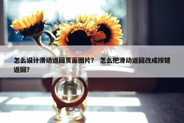 怎么设计滑动返回页面图片？ 怎么把滑动返回改成按键返回？